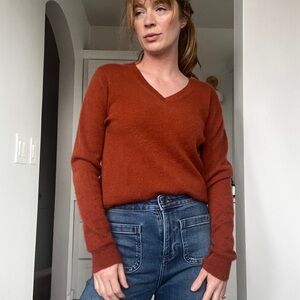 Charter Club Cashmere V-Neck Sweater in Warm Rust